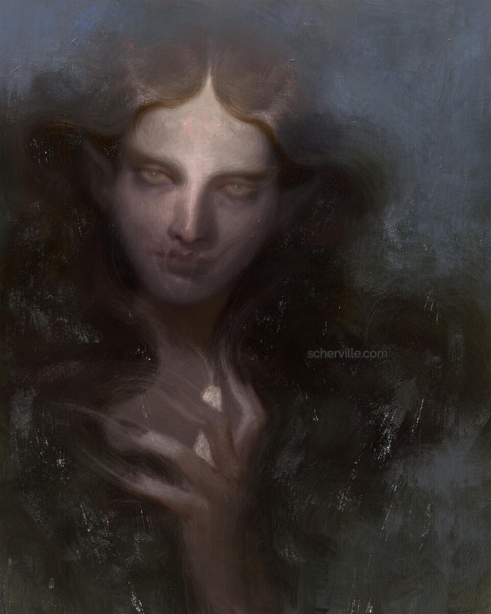 Wraith - a digital illustration painted in Photoshop. 2026.