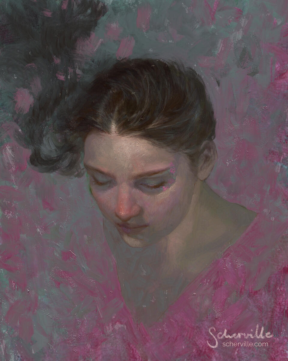 Magenta - a digital illustration painted in Photoshop. 2026.