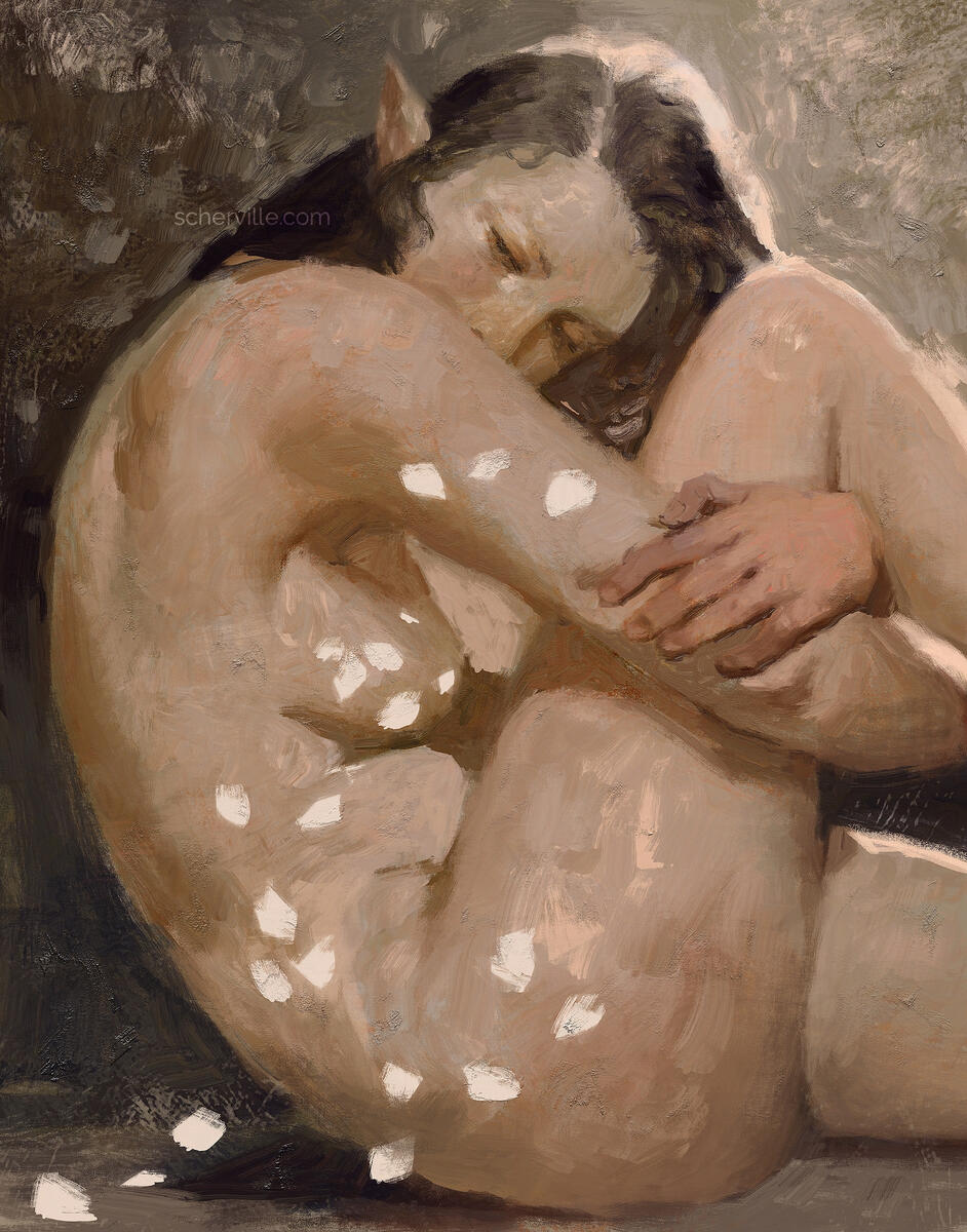 Petals - a digital illustration painted in Photoshop. 2015.