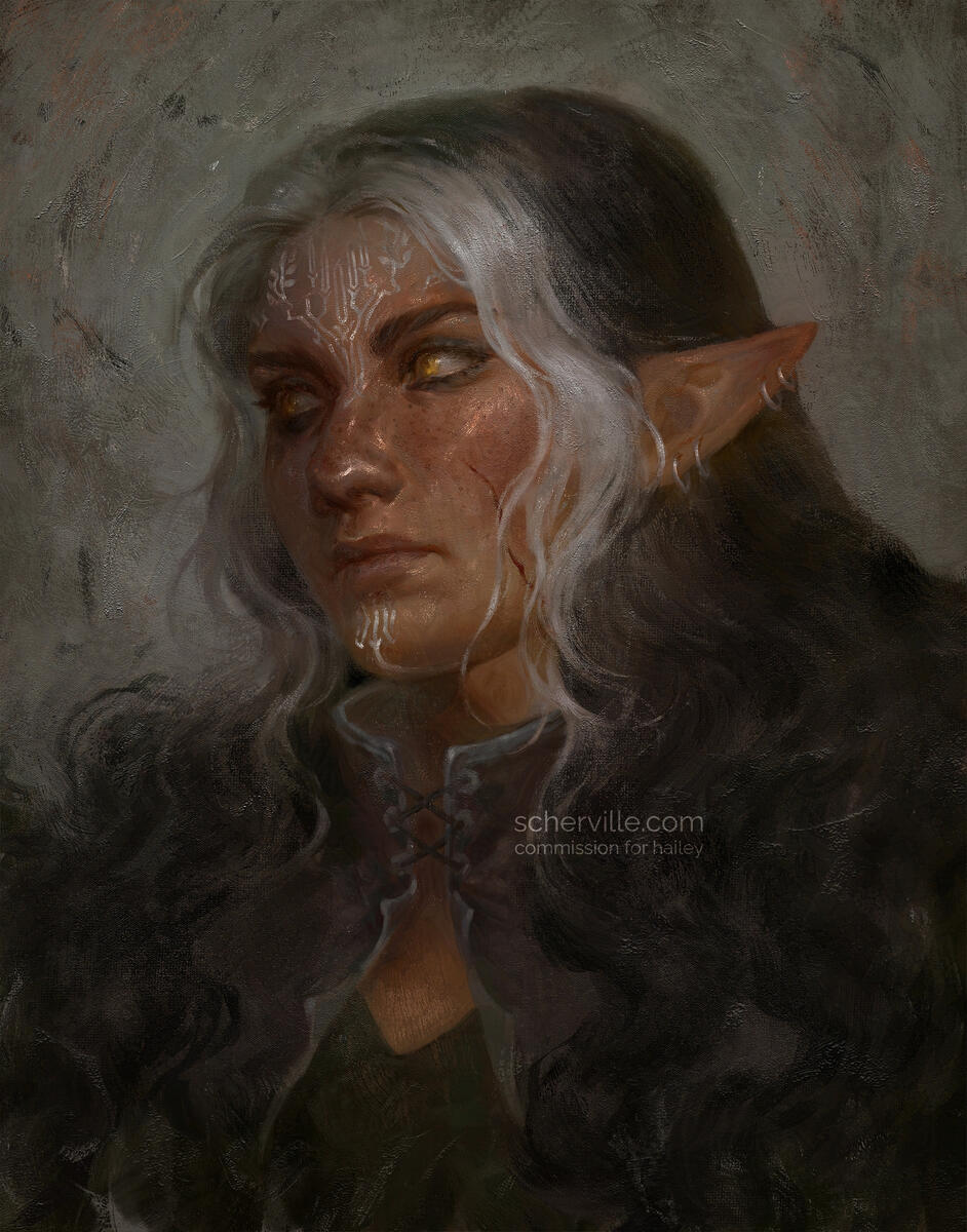 Selrin - a digital illustration painted in Photoshop. 2025.