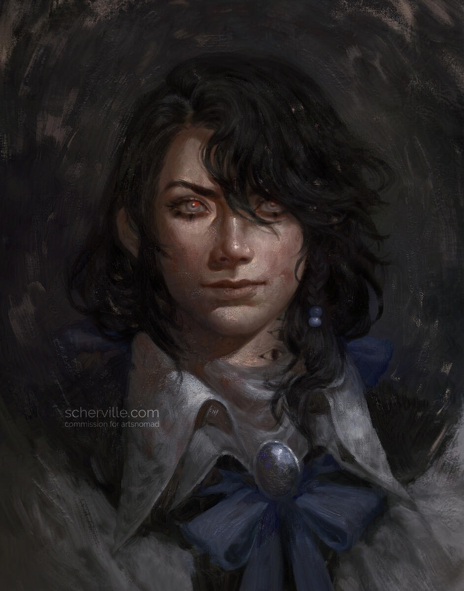 Basil - a digital illustration painted in Photoshop. 2025.