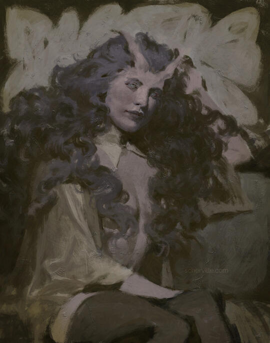 Watercolour and acryla gouache